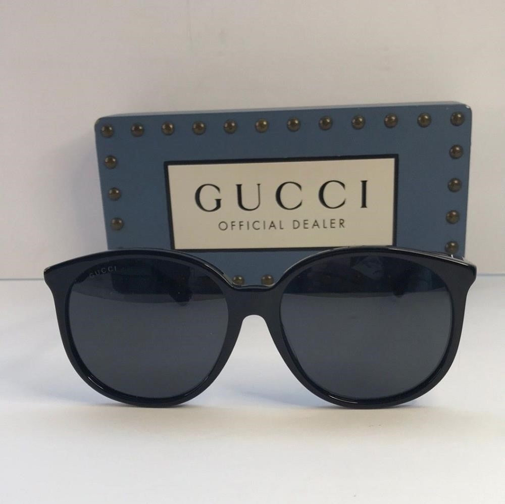 💯 - New trendy Original Gucci GG0261SA 001 Black Round Sunglasses