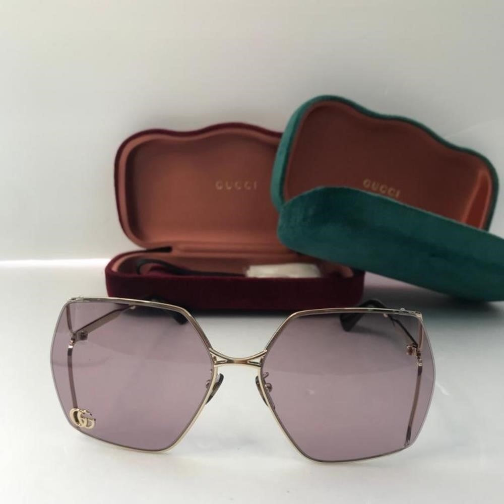 New  - 💯 Original GUCCI violet GG0817S 007 Oversized Sunglasses