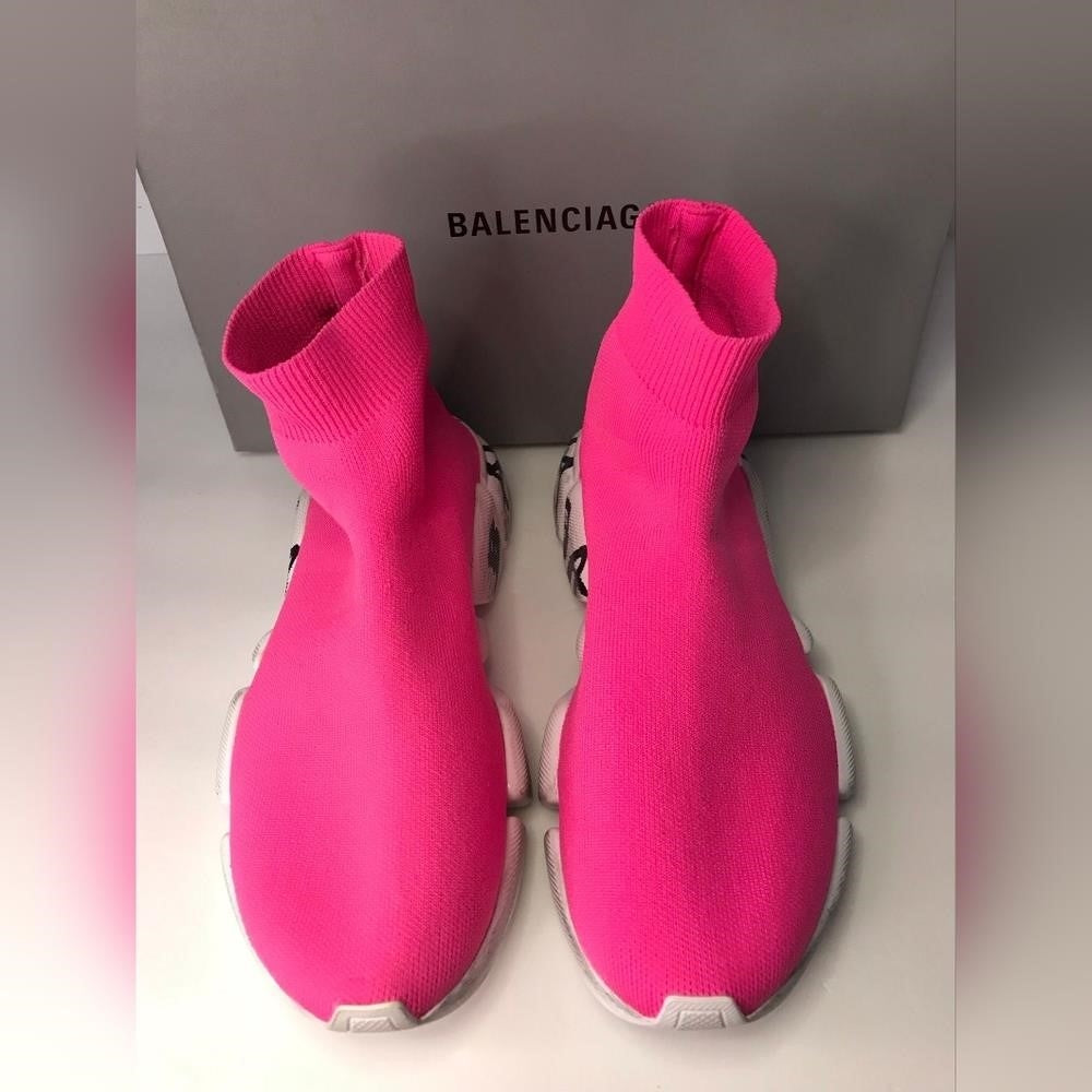 New Authentic Balenciaga Speed 2.0 Graffiti Recycled Knit Sock Sneaker