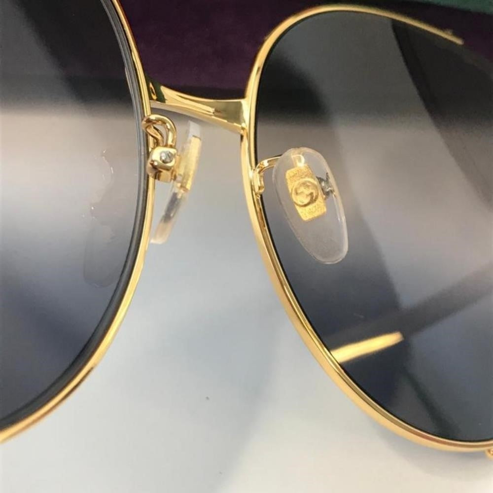 New - 💯 Original  GUCCIMetal Round Frame GG0595S Sunglasses Gold Black