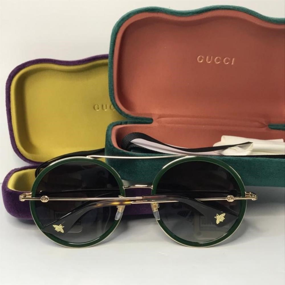 New - 💯 Original GUCCI Green Gradient Round Ladies Sunglasses GG0061S 003