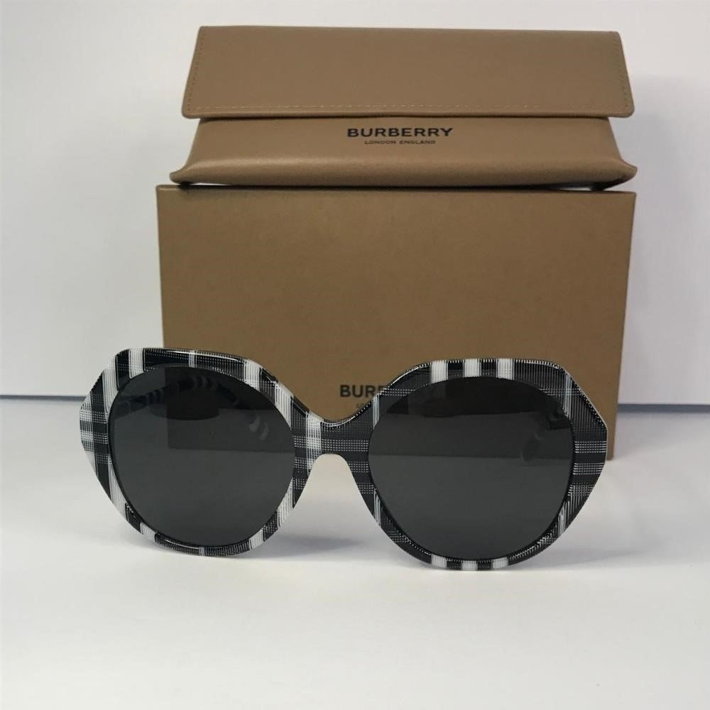 New  - Burberry Vanessa Dark Grey Geometric Ladies Sunglasses BE4375F 400487 57.