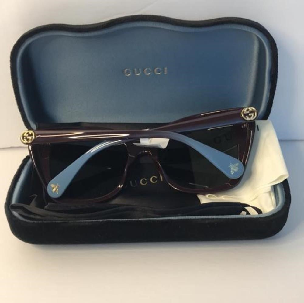 Gucci GG0921S 004 Sunglasses Women`s Brown/grey Lenses Fashion Rectangular 55mm