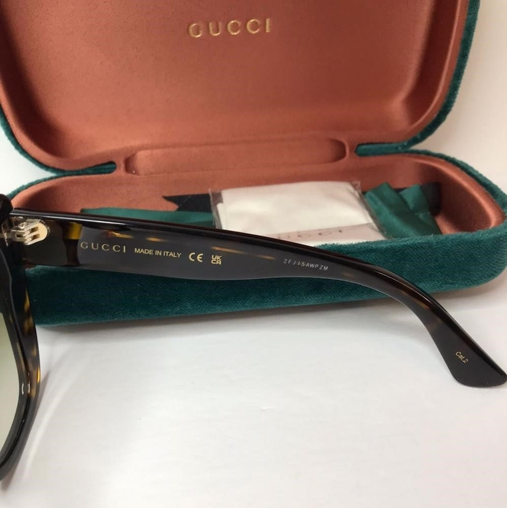 💯 Original Gucci Light Brown Butterfly Ladies Sunglasses GG0327S 002