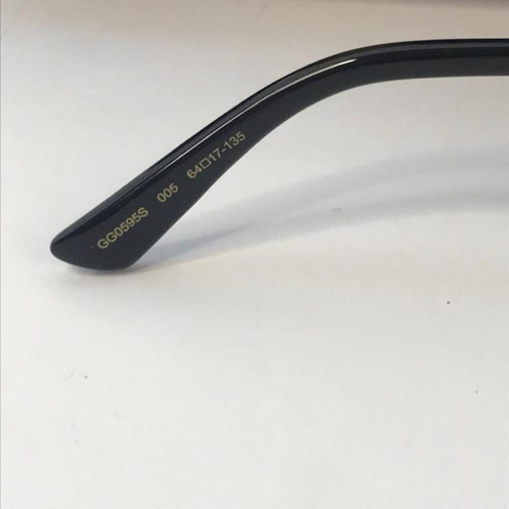 💯 Original  GUCCIMetal Round Frame GG0595S Sunglasses Gold Black