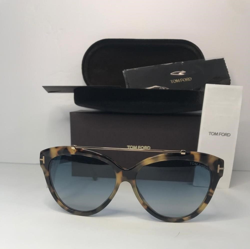 💯 Auth Tom Ford Butterfly Sunglasses TF518 Livia 56W Tortoise/Black 58mm FT0518