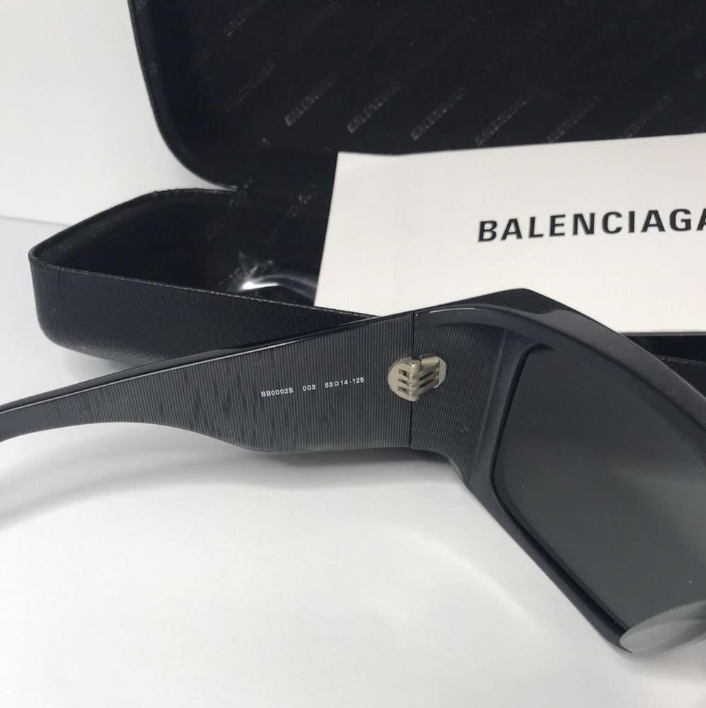 💯 Original Balenciaga Black BB0002S Shield Sunglasses