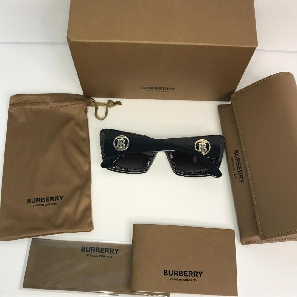 - New 💯 Original Burberry BE4344-40368G 51 Daisy Sunglasses Black Frame Gr