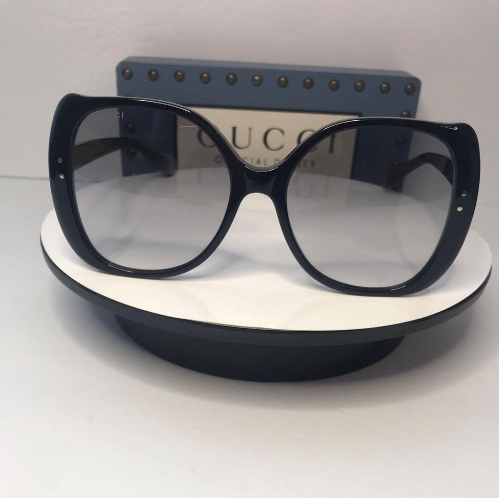 💯 Authentic Gucci Sunglasses GG0472S 001 Black Light Gray Gradient