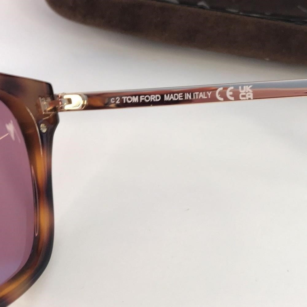 New 💯 Original Tom Ford® FT1014 Philippa-02 52Y - Shiny Dark Havana  Logo