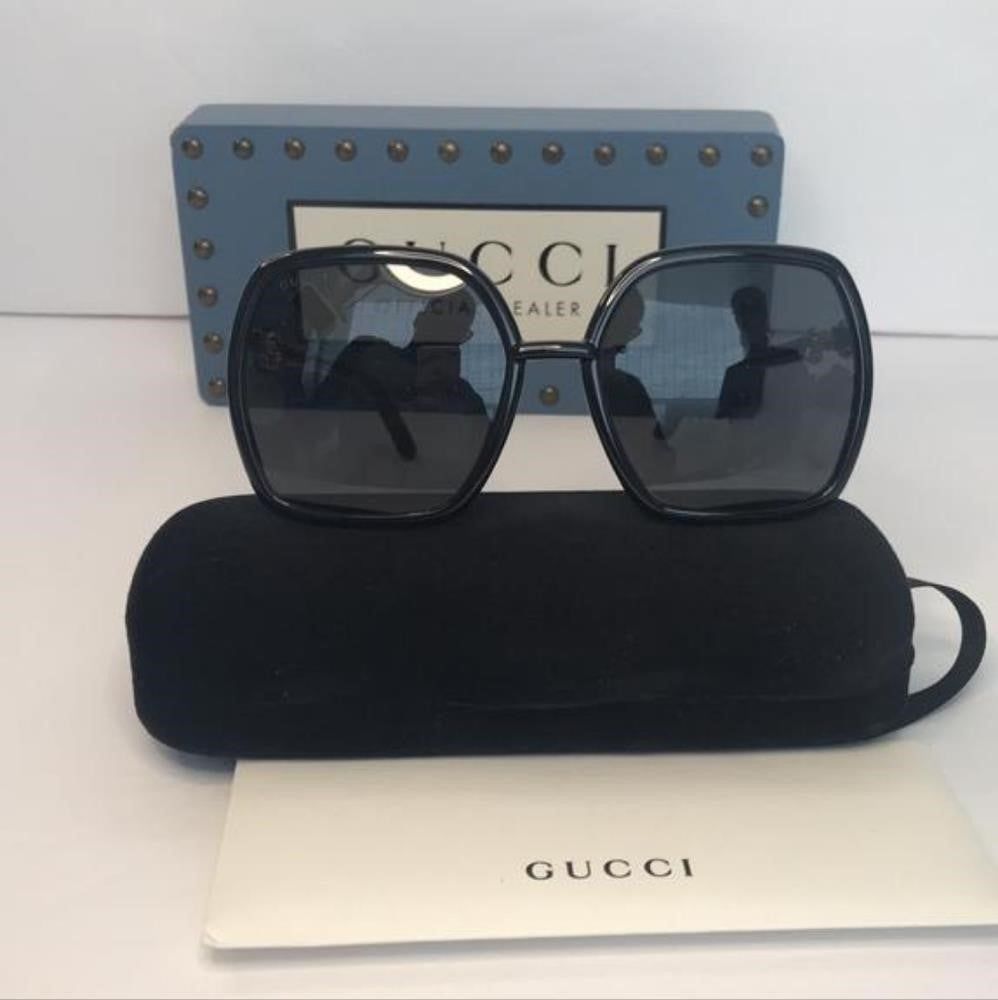 💯  Authentic New GUCCI Grey Square Ladies Sunglasses GG0890S 001 55