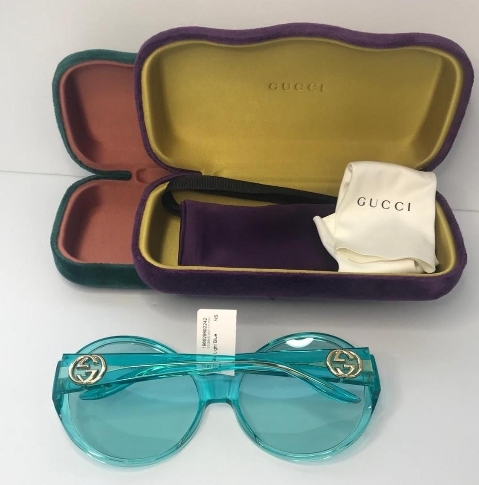 New -💯 Original  GUCCI GG0954S 001 Prestige Light Blue Sunglasses