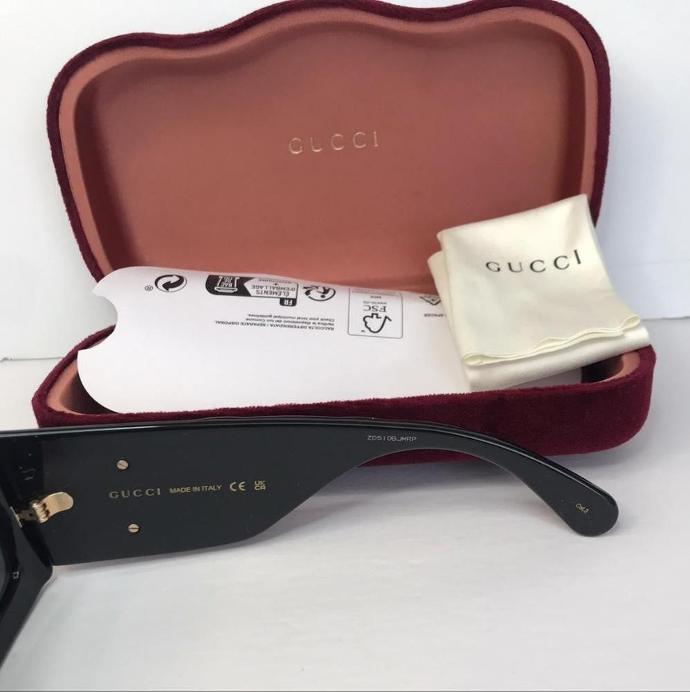 💯 - Authentic New Gucci GG0811S 001 Black / Grey Lenses