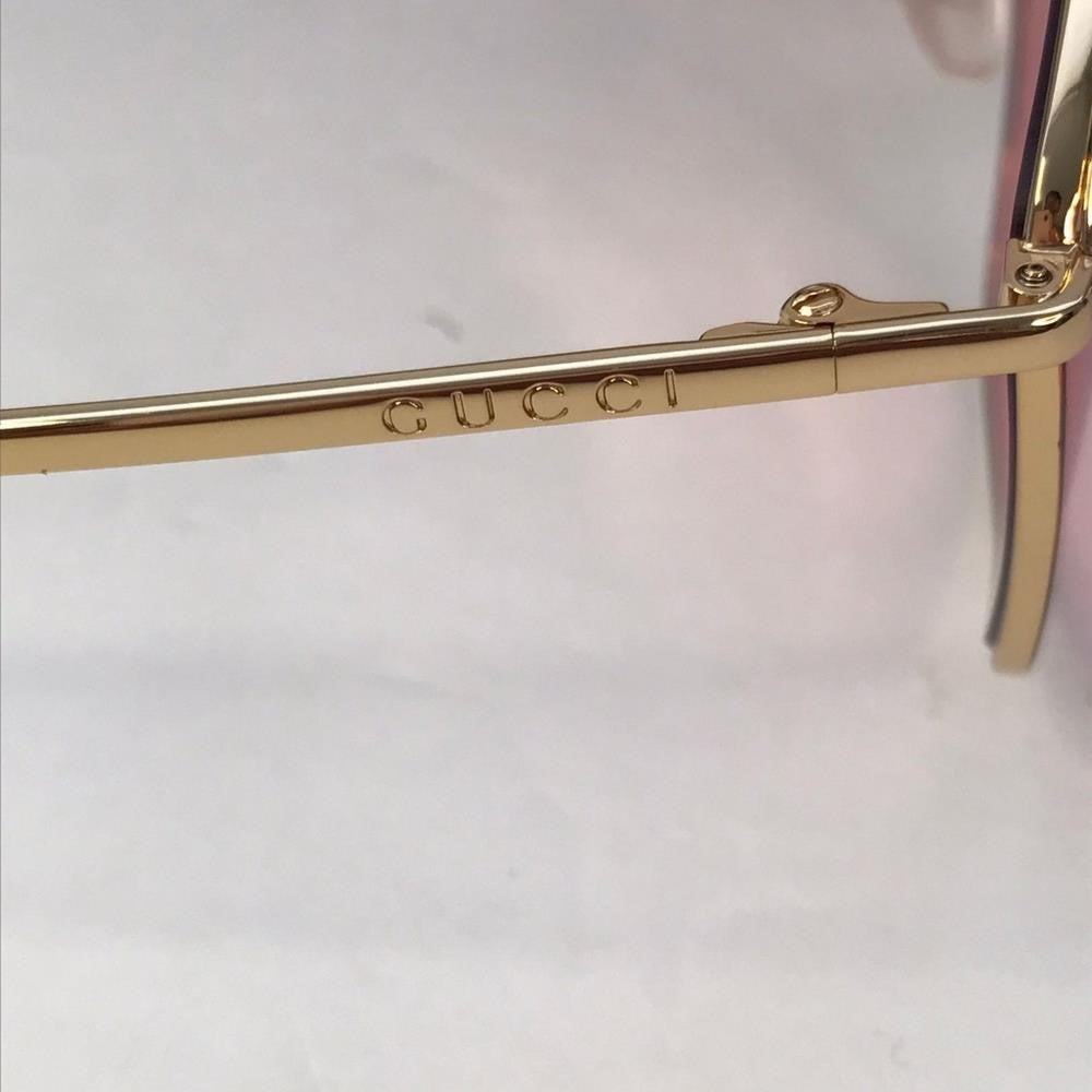 💯 Original Gucci Pink Acetate GG0437SA Geometric Sunglasses