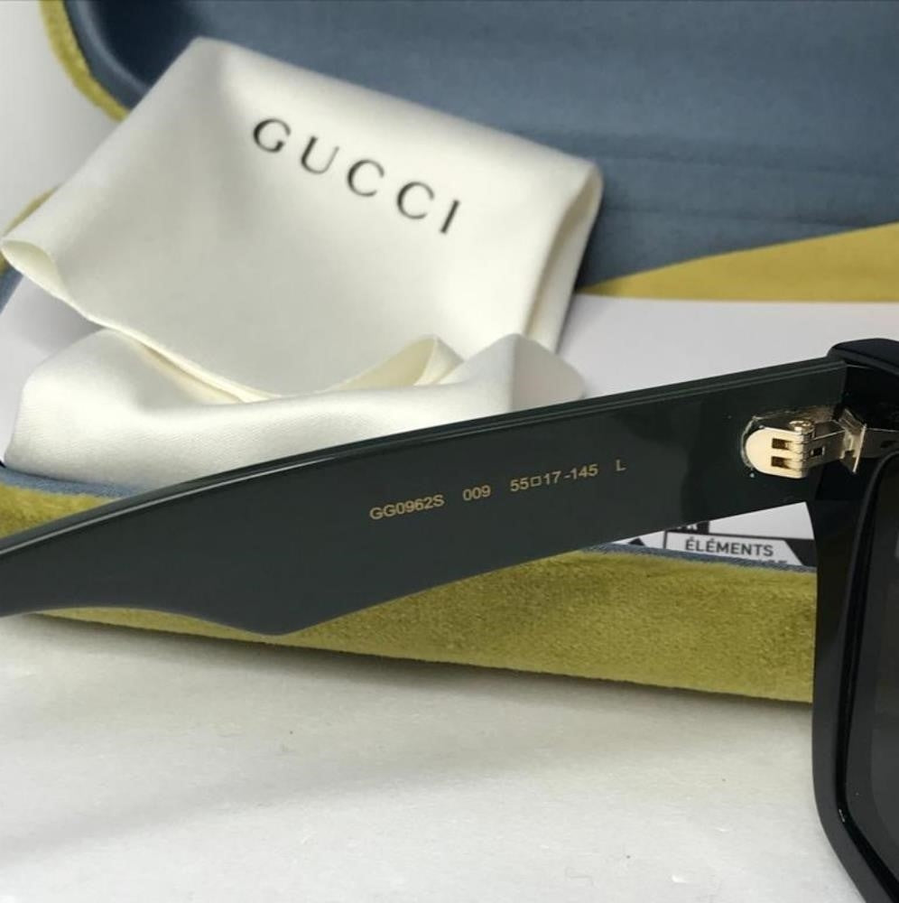 ORIGINAL _💯 BRAND NEW GUCCI GG0962S 009 Black/Green/Grey Unisex Sunglasses