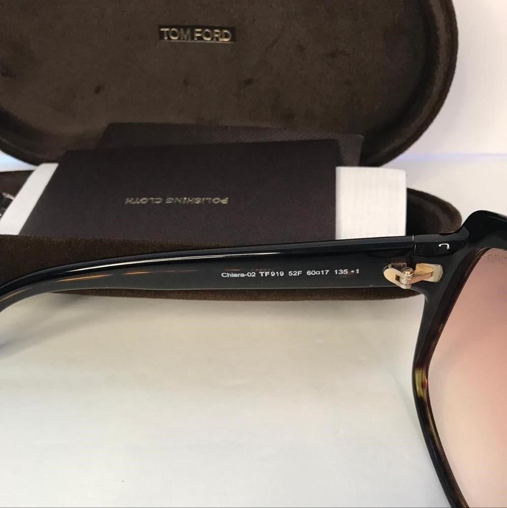 New 💯 Original Tom Ford Chiara-02 TF919 52F Sunglasses Women's Havana/Gradient