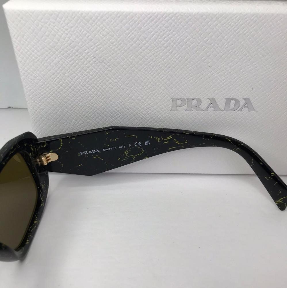 Authentic Prada0PR 17WS Sunglasses in Black/Yellow Marble