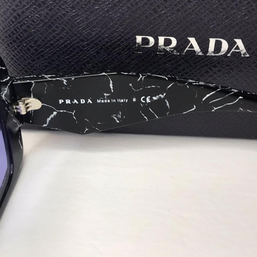 Prada PR-08YSF 03V01O Sunglasses Women's Black Dark Grey Butterfly Shape 51mm