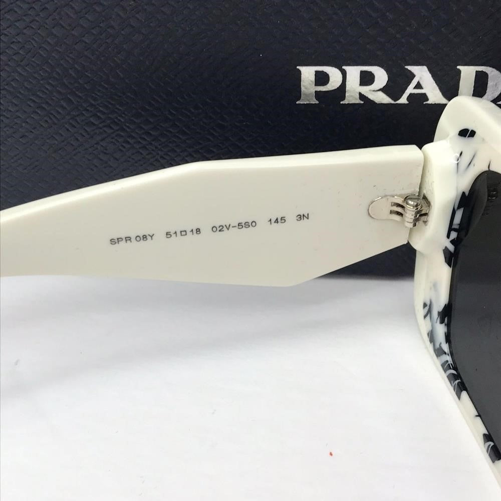 Authentic New PRADA PR 08YS white havana black Sunglasses