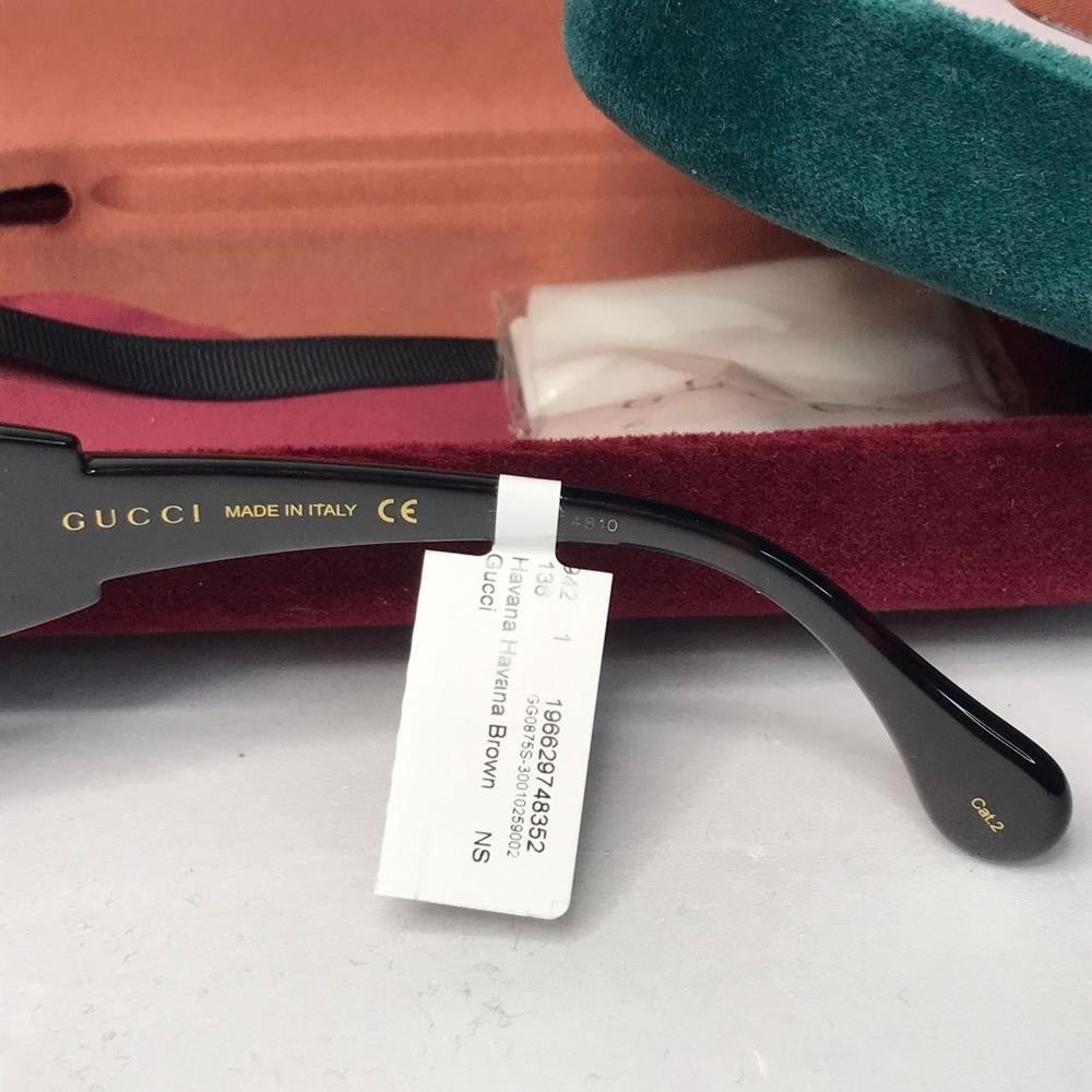 💯 original  New Gucci OVERSIZED   HAVANA BROWN Sunglasses, GG0875S-002-62