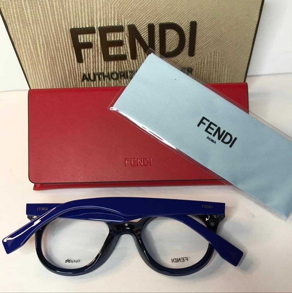 💯 - Original  New FENDI  WOMEN'S FF0198/F 47MM OPTICAL FRAMES IN BLUE