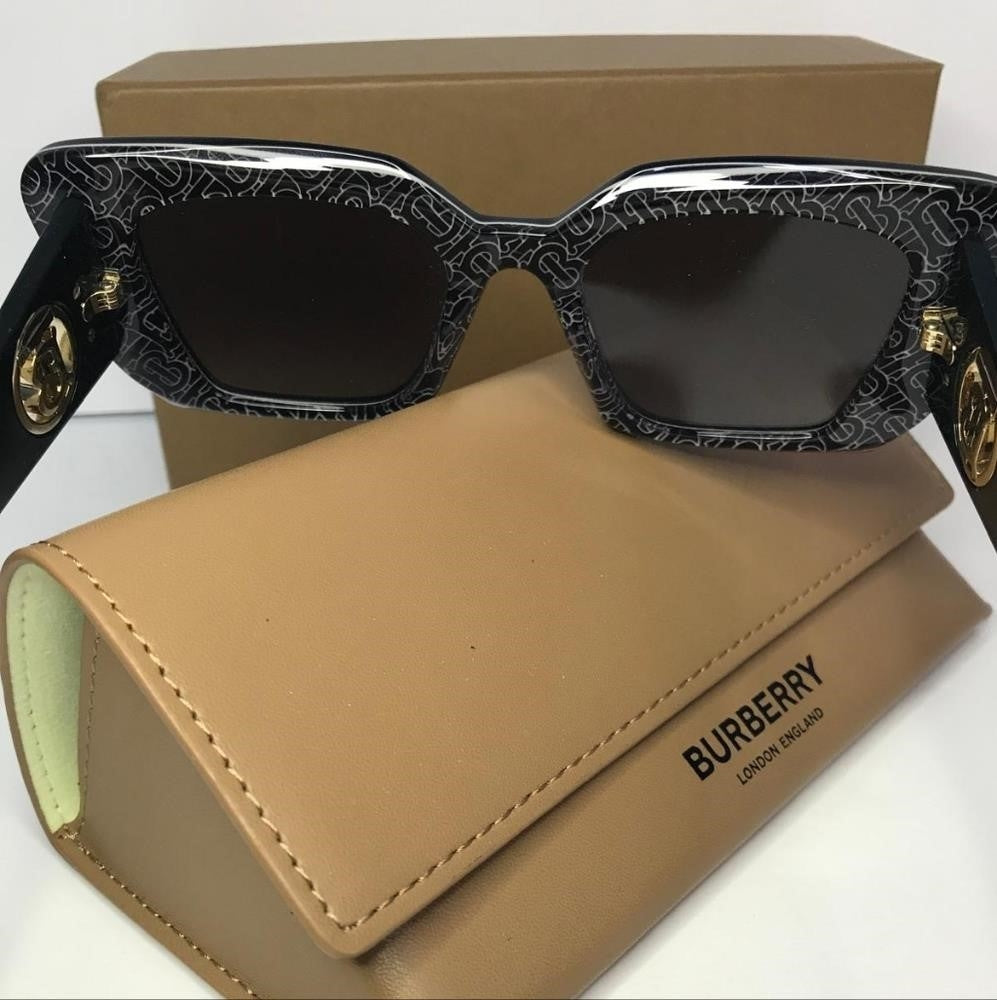 - New 💯 Original Burberry BE4344-40368G 51 Daisy Sunglasses Black Frame Gr