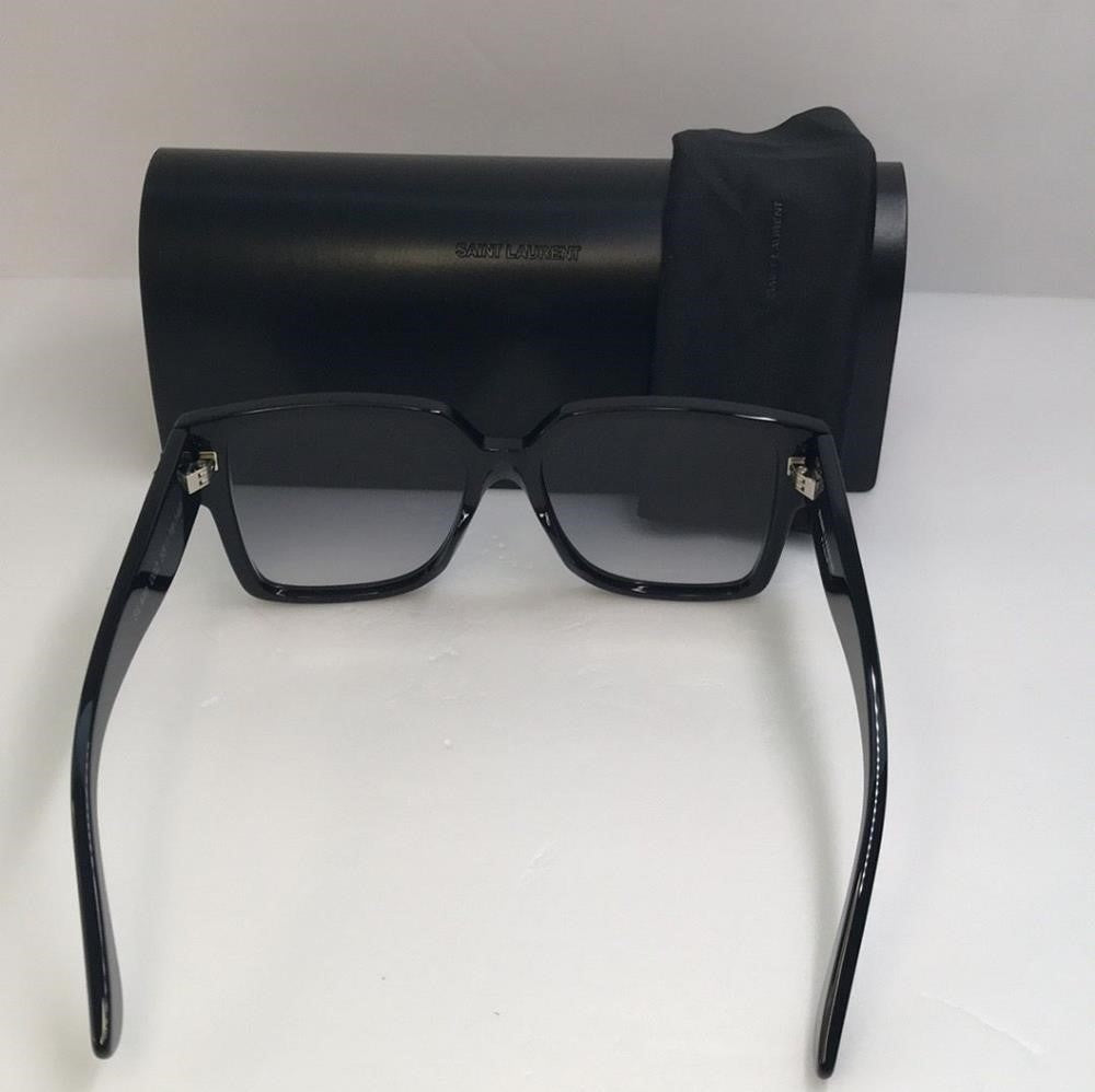 Saint Laurent Acetate Flat Top Sunglasses SL M9 002 Black