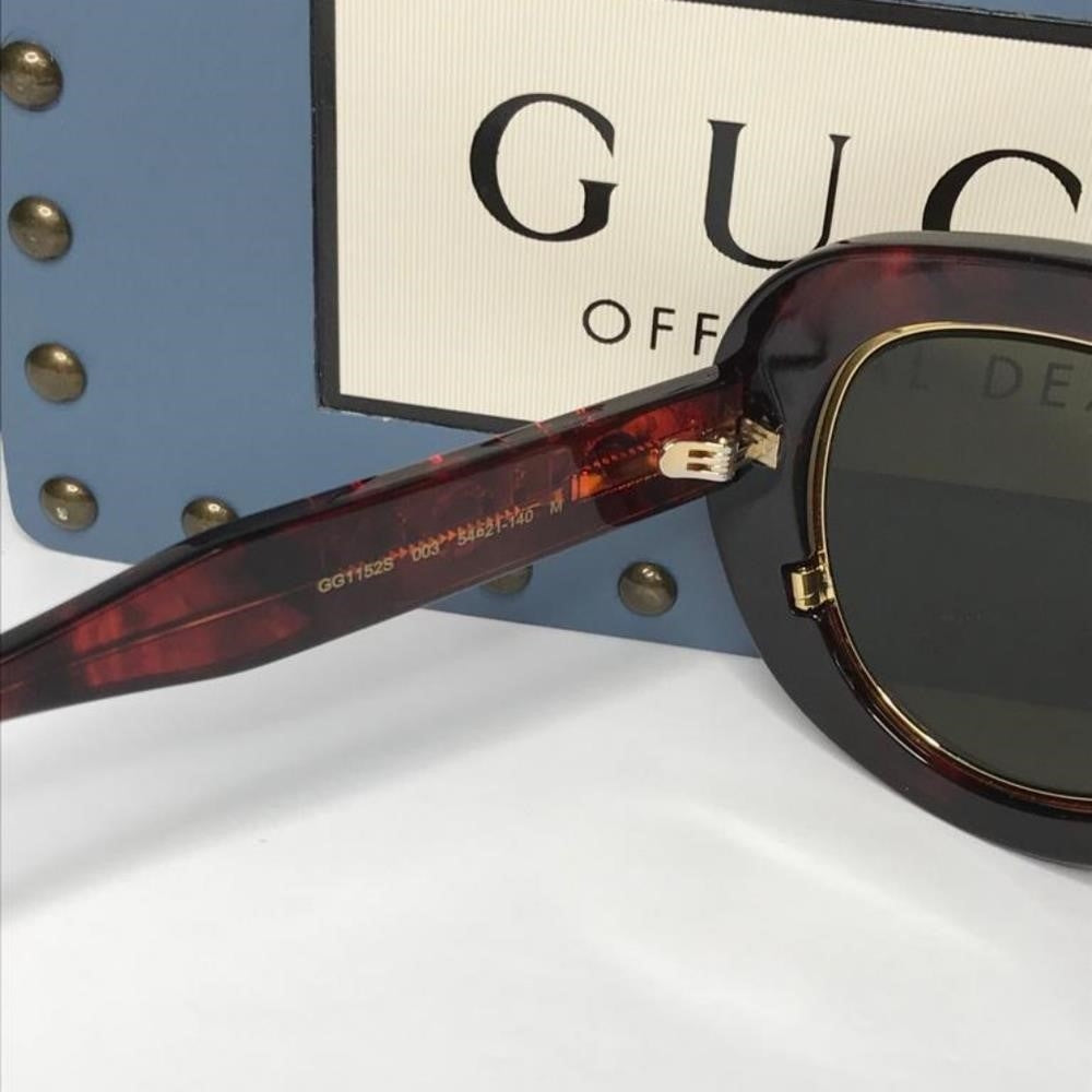 💯 New Original GUCCIAcetate Oversize Sunglasses GG1152S Tortoise