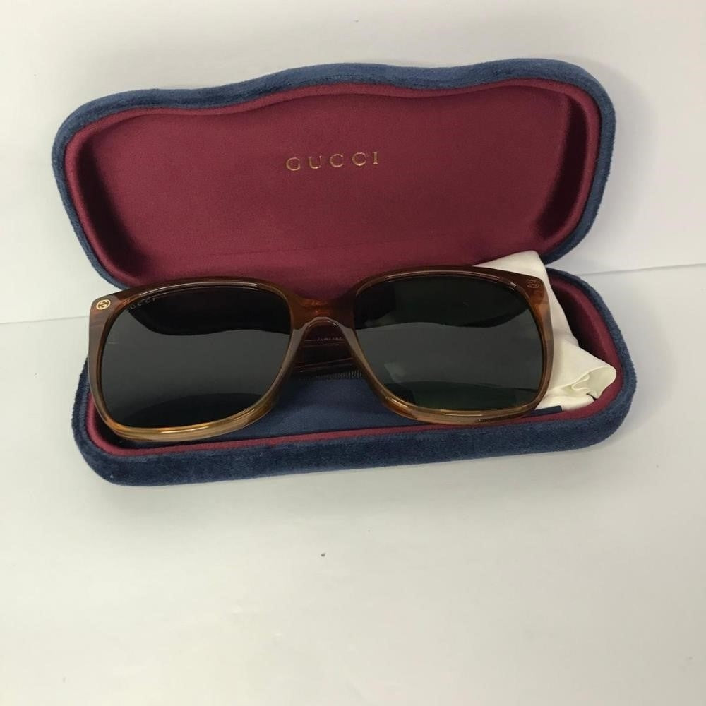 💯 New Original Gucci Green Square Ladies Sunglasses GG0022S 002