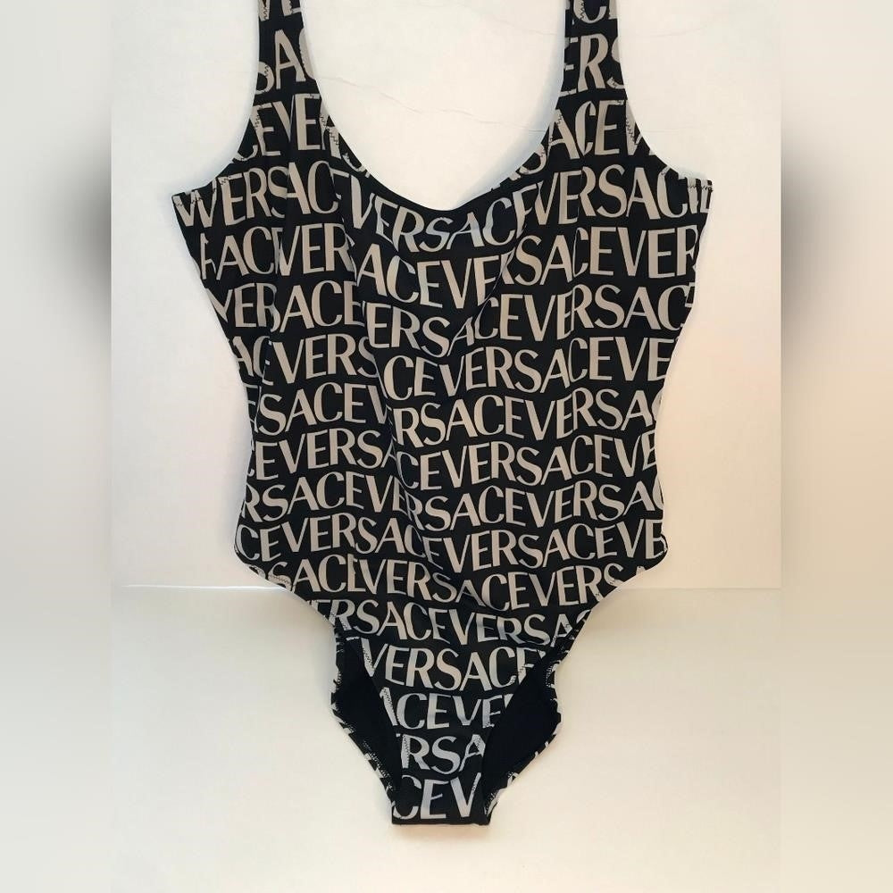 New Authentic Versace Logo One- Piece Swimsuit