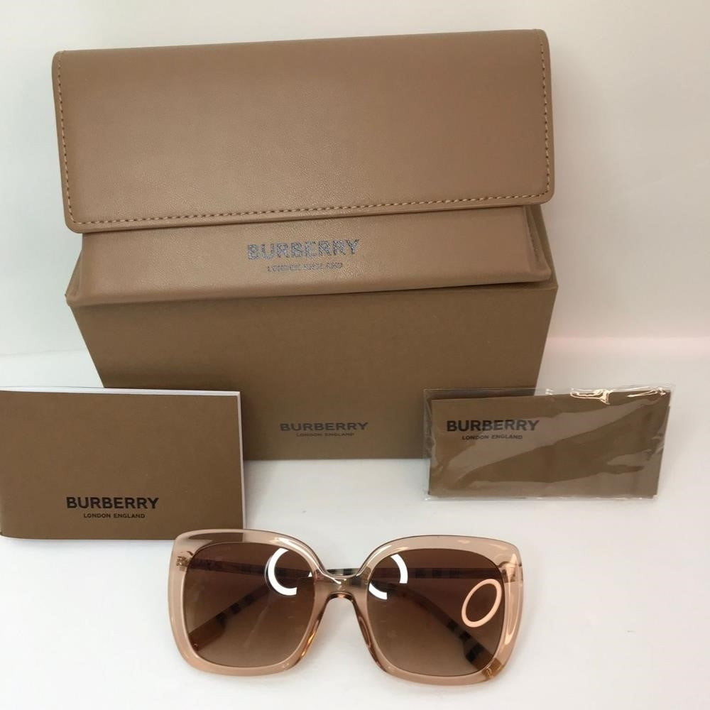 New - 💯 Original Burberry Caroll Gradient Brown Square Ladies Sunglasses BE432