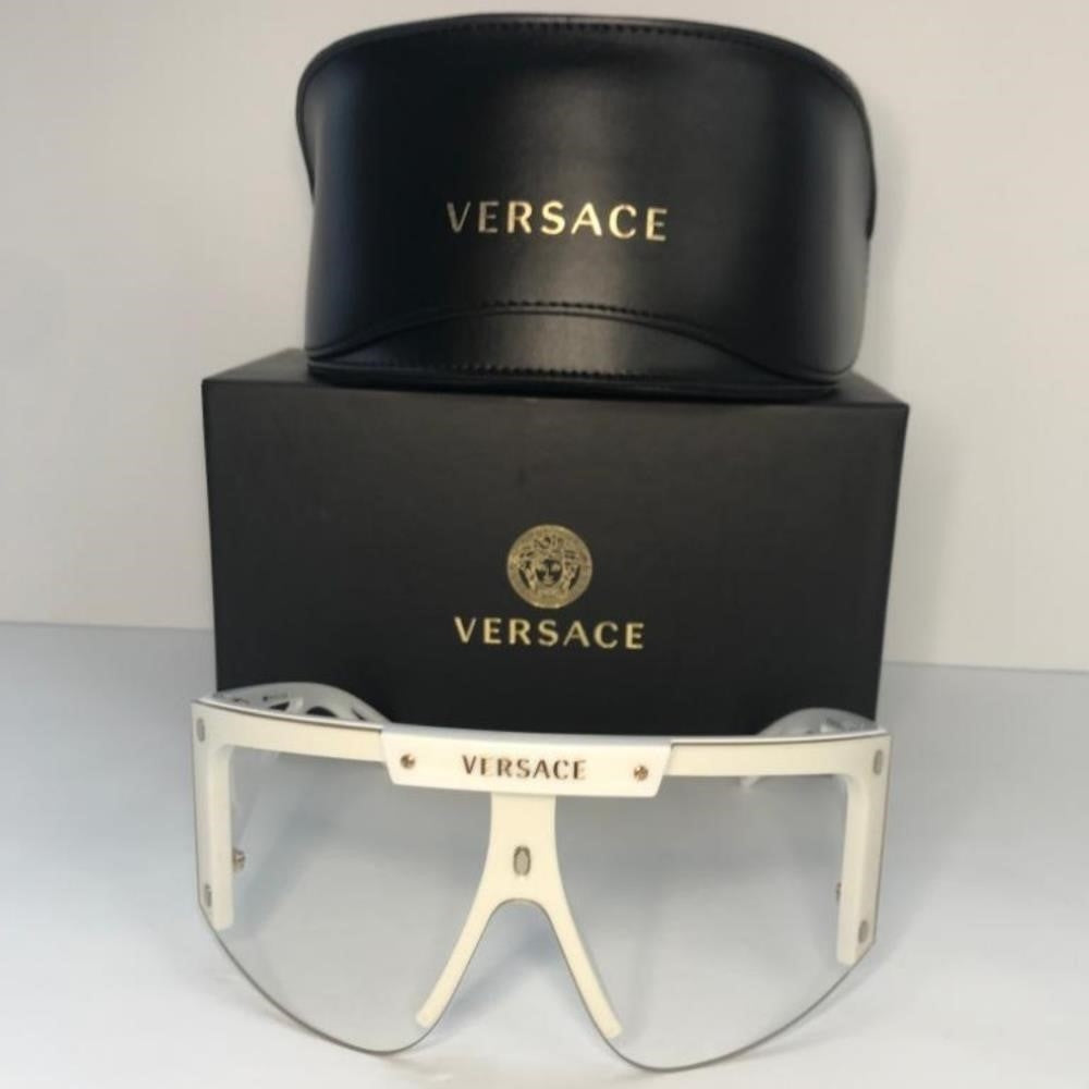 💯Versace 4393 401/1W Sunglasses White/Clear w/Extra 2pc Interchangeable Lenses