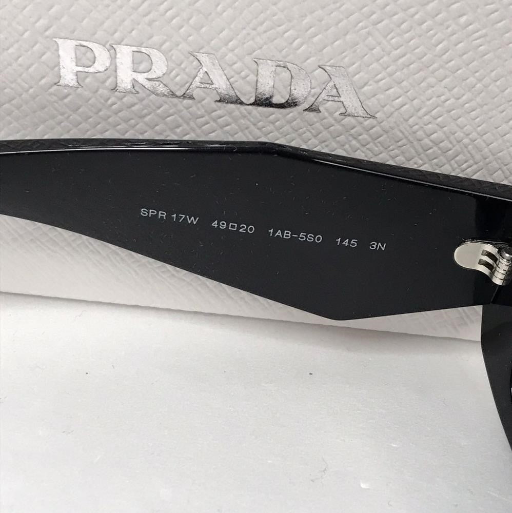 New - 💯 Original PRADA0PR 17WS  Season Runway  BLACK Sunglasses