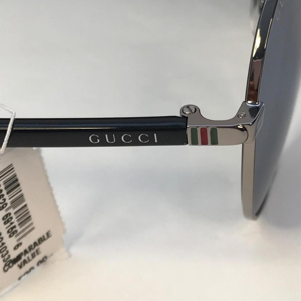 New 💯 Original Gucci Blue Pilot Unisex Sunglasses GG0043SA 001 61.