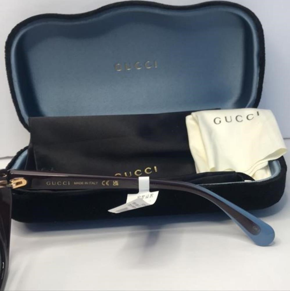 Gucci GG0921S 004 Sunglasses Women`s Brown/grey Lenses Fashion Rectangular 55mm