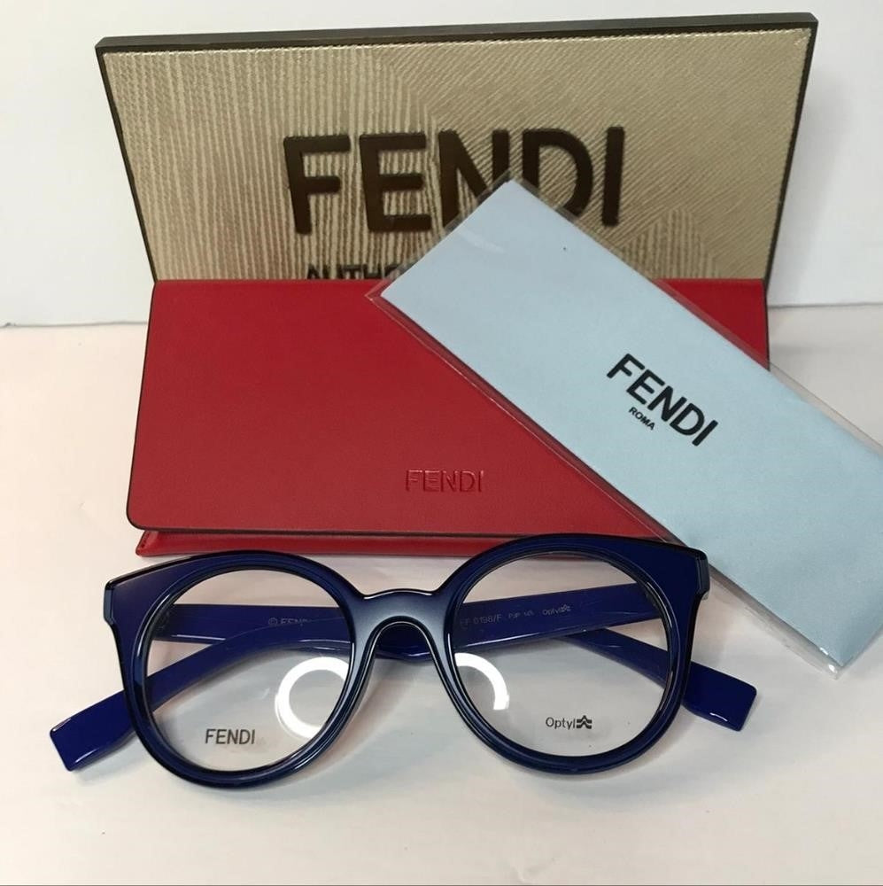 💯 - Original  New FENDI  WOMEN'S FF0198/F 47MM OPTICAL FRAMES IN BLUE