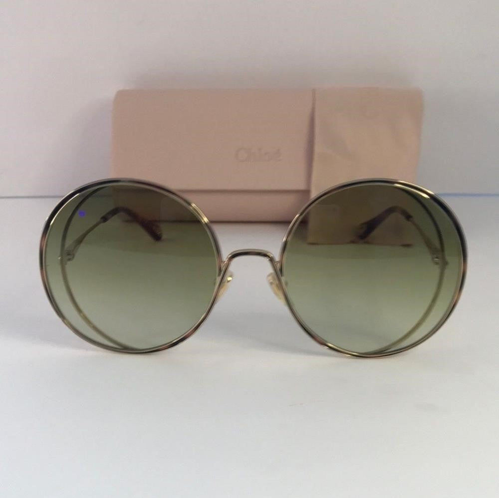 New 💯 Original Chloe Gold & Green Round Sunglasses HANAH COLLECTION