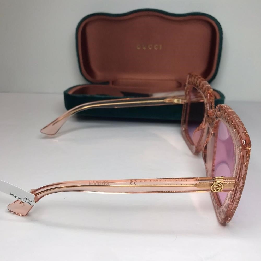 💯 Original GUCCI GG0148S 007 53  GG0148 53 mm Pink Sunglasses