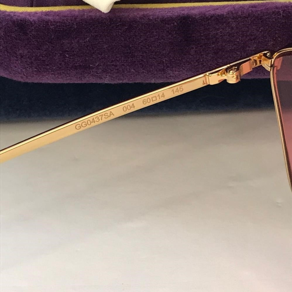 New  - 💯 Original Gucci Pink Acetate GG0437SA Geometric Sunglasses