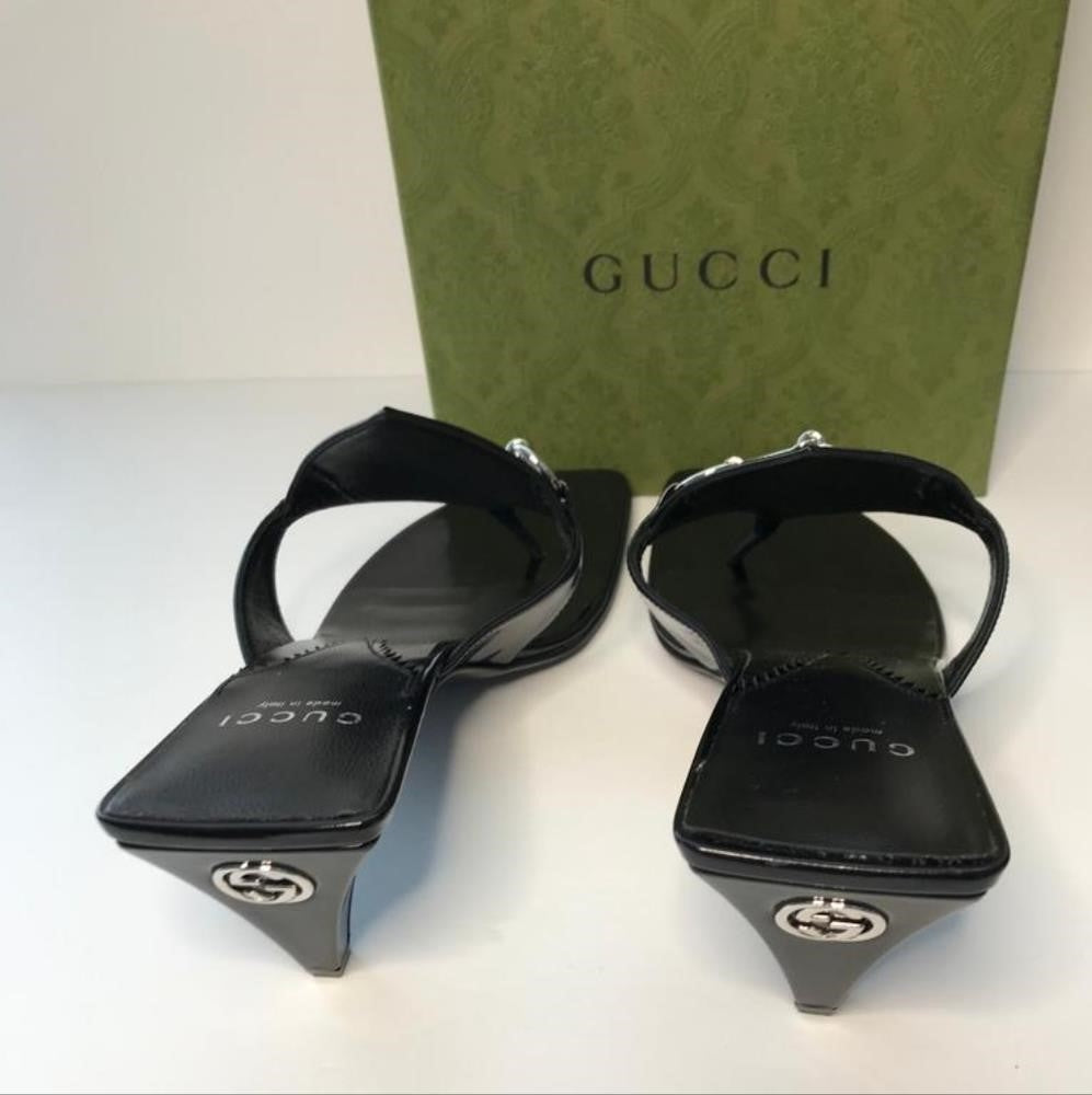 New 💯 Original GUCCIMariame Leather Bit Thong Sandals