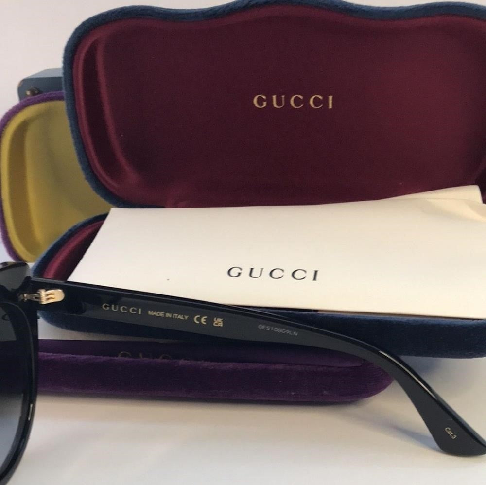 - New 💯 Original Gucci Ladies Black Cat-Eye Sunglasses GG0325S 001 55