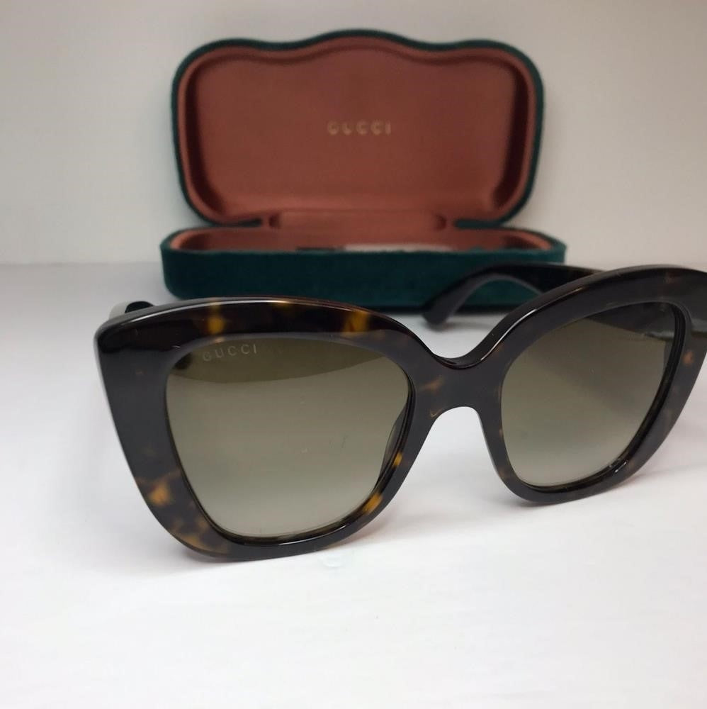 New - 💯 Original Gucci Light Brown Butterfly Ladies Sunglasses GG0327S 002