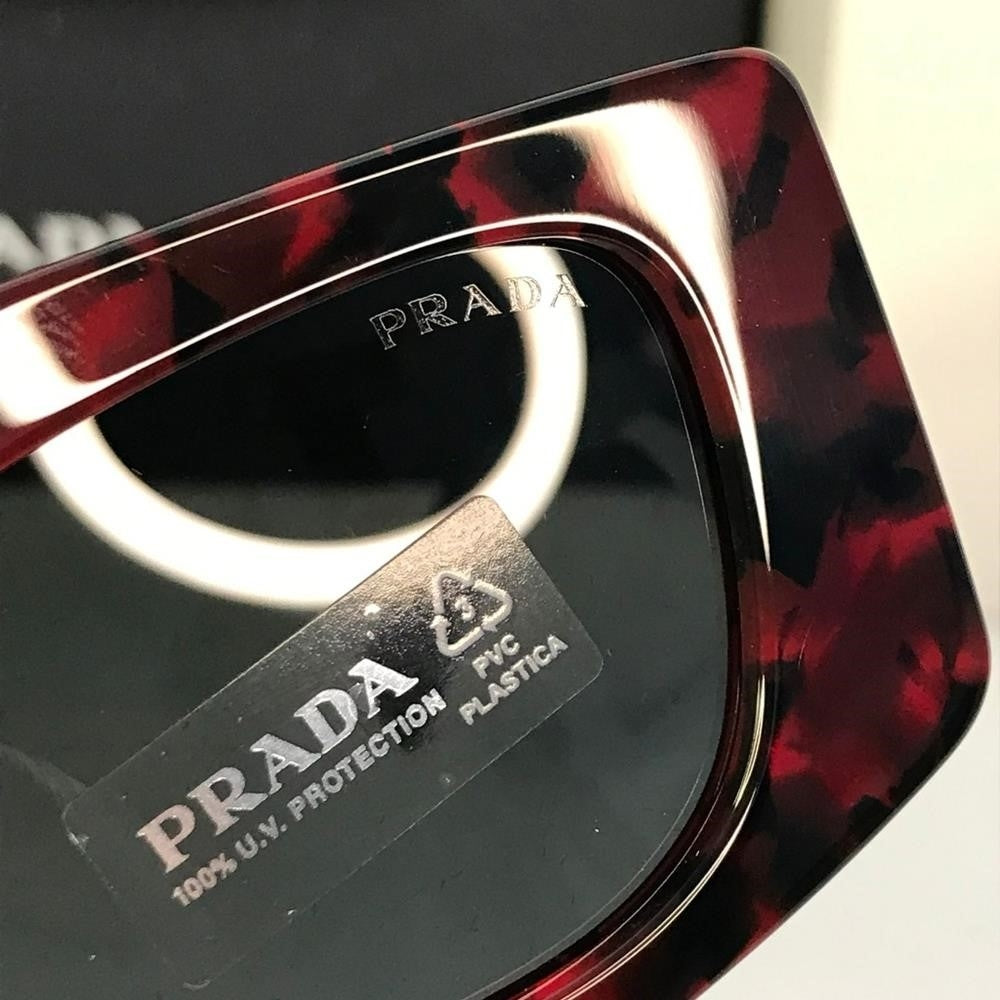 New - 💯 Original PRADAAcetate Symbole Sunglasses SPR 15Y Scarlet Tortoise