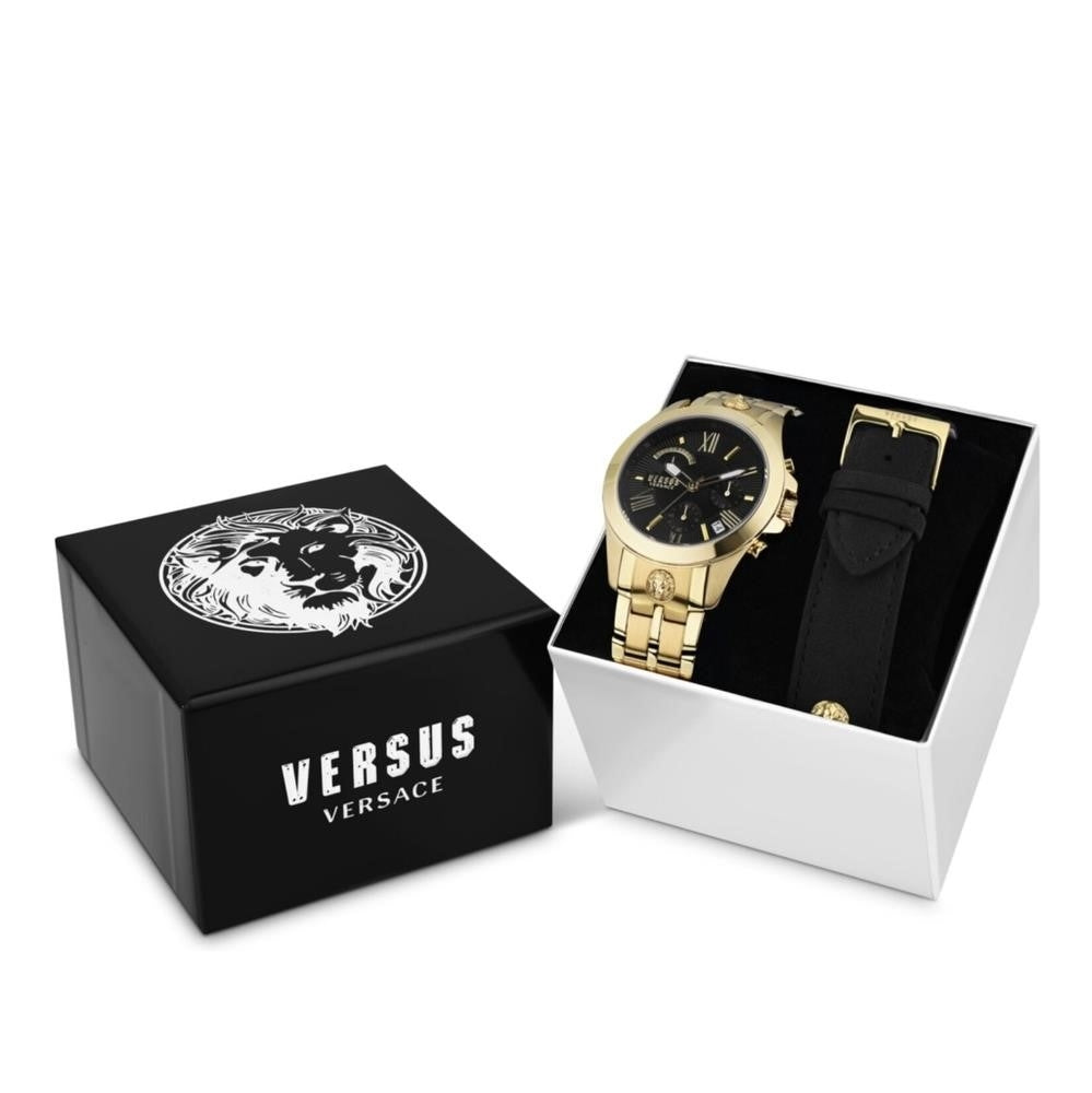 VERSUS Versace ChronographBracelet & Leather Strap Watch,