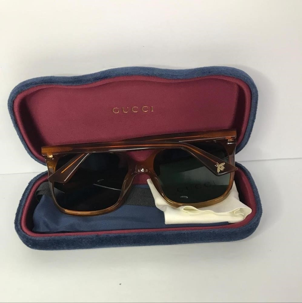 Authentic - 💯 New Gucci Green Square Ladies Sunglasses GG0022S 002