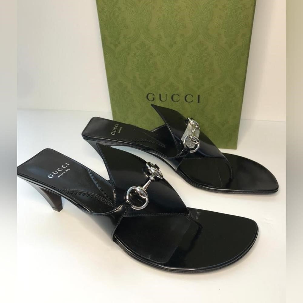 New 💯 Original GUCCIMariame Leather Bit Thong Sandals