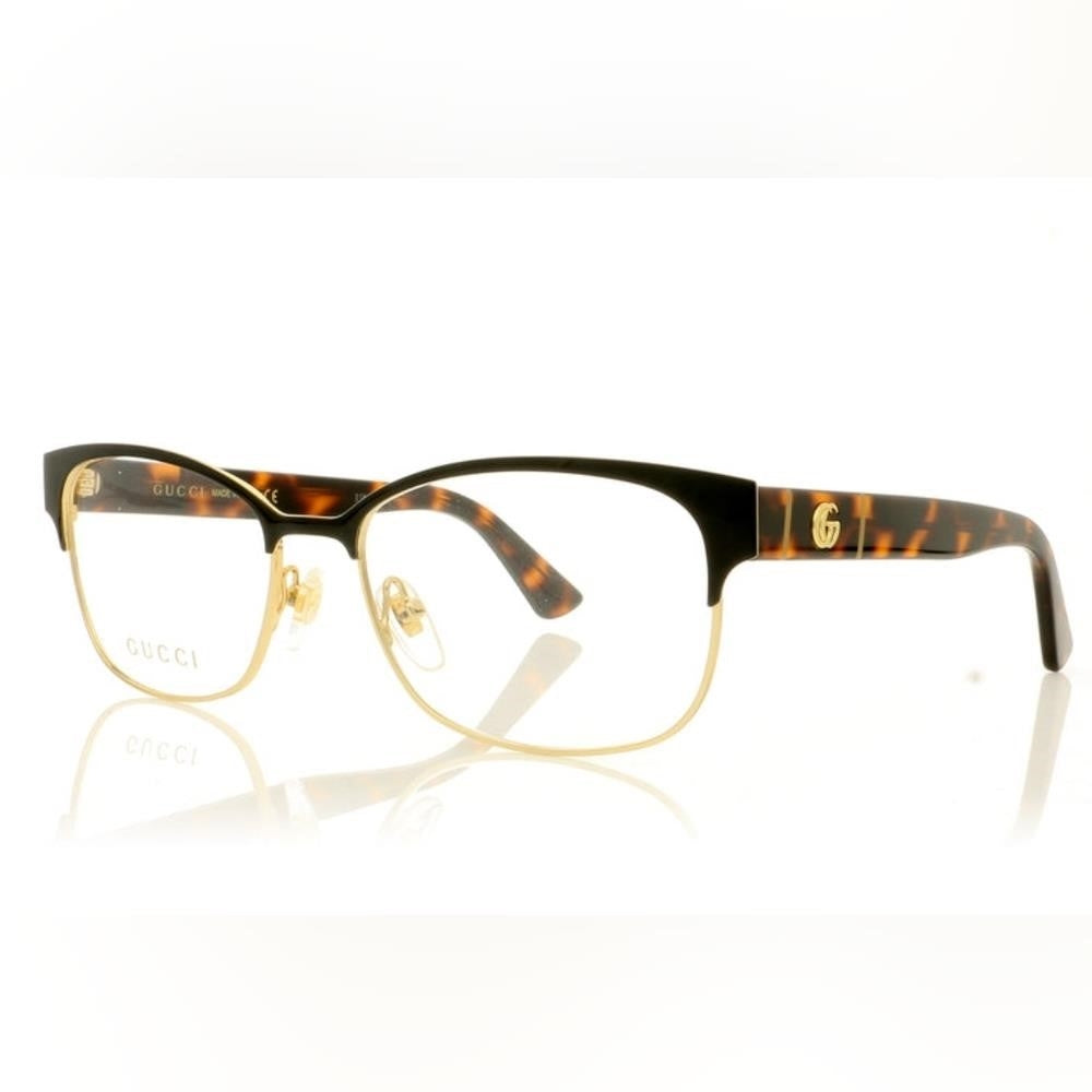 💯 orig Gucci GG0751O Women's Black Havana Frame Demo Lens Square Eyeglasses