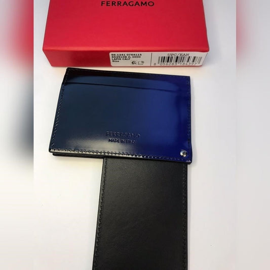 New Original Ferragamo’s Men's Maori Ombré Leather Bifold Wallet Card Case