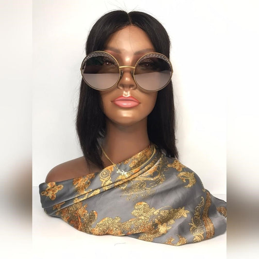 💯🔥Authentic New BOTTEGA VENETA  Satinized metal over round sunglasses