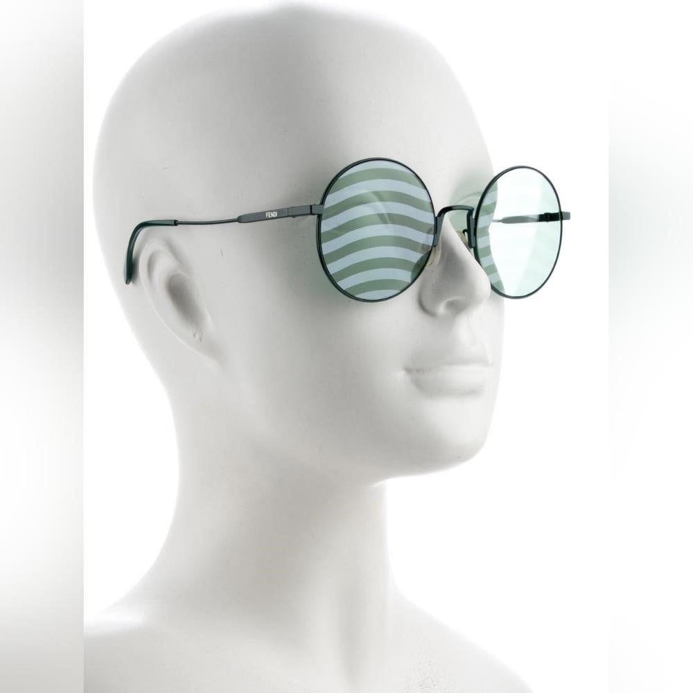 💯 - Original New Fendi Waves Green Round Ladies Sunglasses FF 0248/S 01ED/XR…